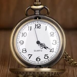 Native American Pocket Watch Gold Indian Chief Turquoise Christmas Birthday Gift